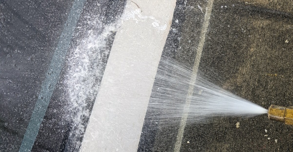 AAMA 501.2 test being performed on a curtain wall sill